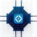Technology icon with a circuit board